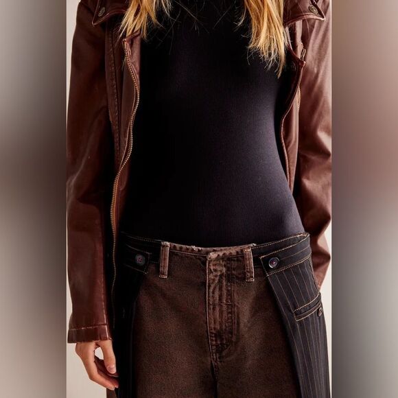 NWT We The Free Gwyneth Low-Rise Wide Leg Jeans brown Sz 28 Low Rise Wide flare - Picture 5 of 14